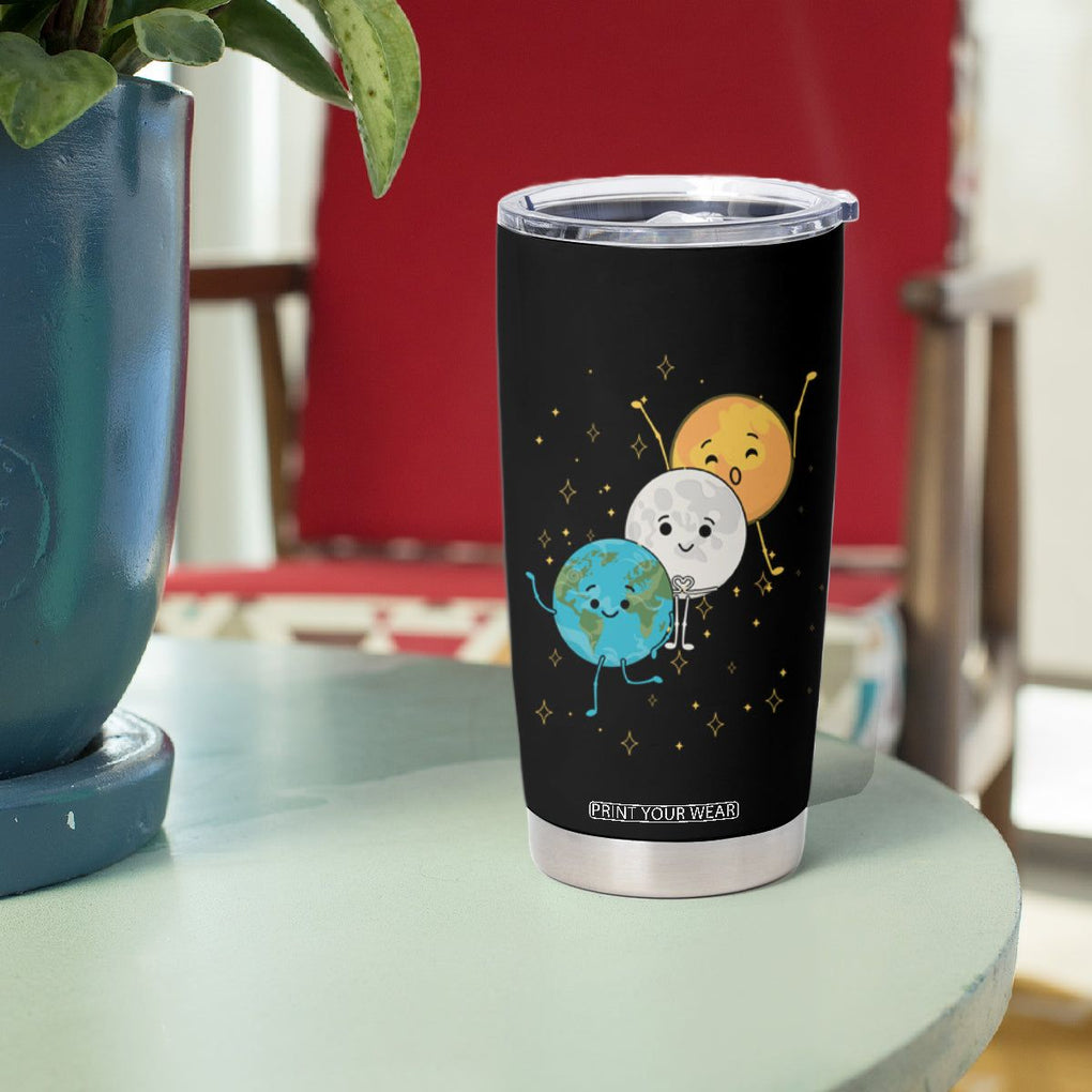 Funny Total Solar Eclipse Tumbler Cup Cute Earth Moon Sun American Totality April 8 2024 TB02 Printyourwear