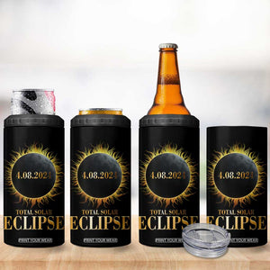 Total Solar Eclipse 4 in 1 Can Cooler Tumbler 8 April 2024 Totality Phenomenon United States TB02 Print Your Wear