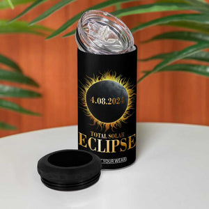 Total Solar Eclipse 4 in 1 Can Cooler Tumbler 8 April 2024 Totality Phenomenon United States TB02 Print Your Wear