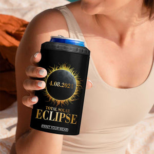 Total Solar Eclipse 4 in 1 Can Cooler Tumbler 8 April 2024 Totality Phenomenon United States TB02 Print Your Wear