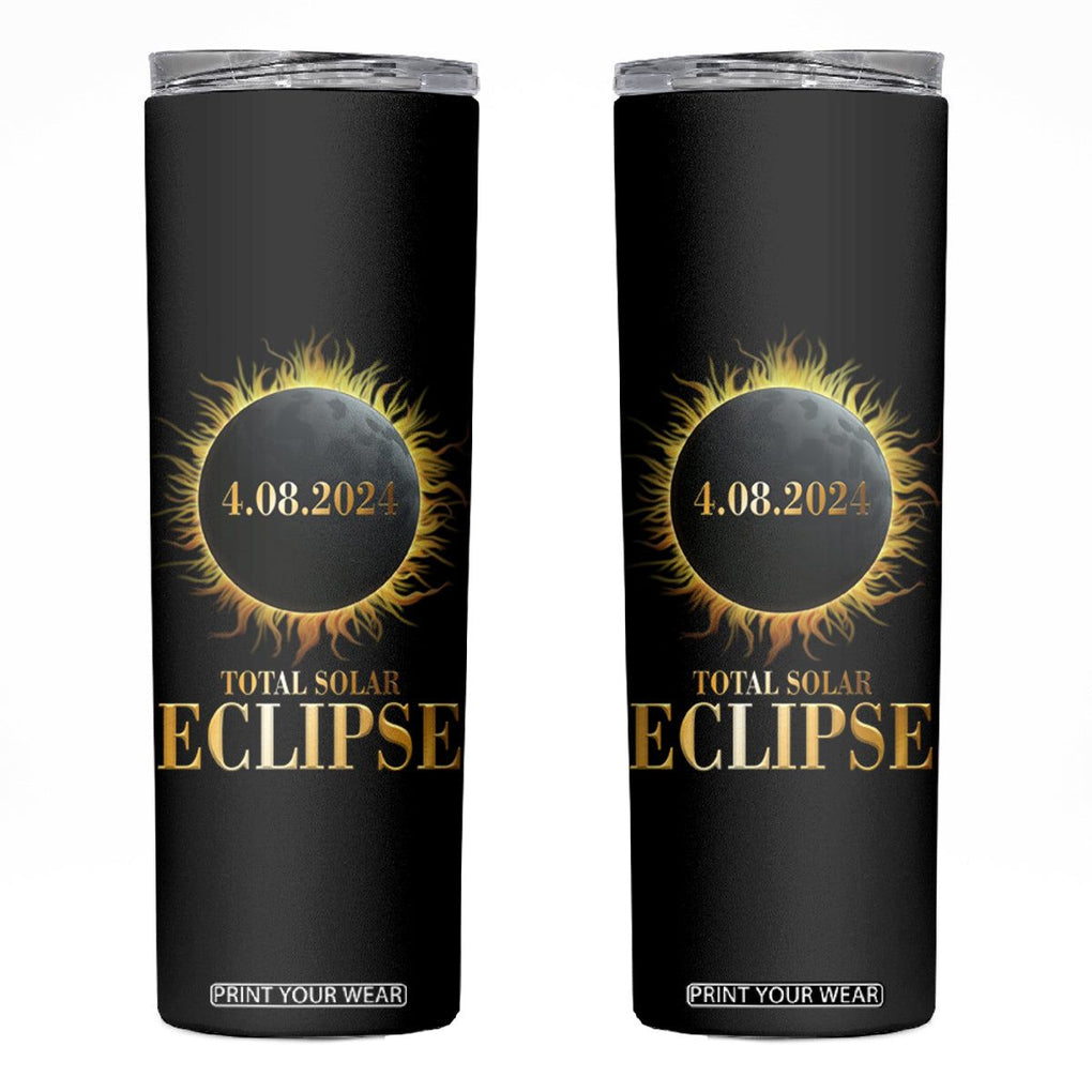 Total Solar Eclipse Skinny Tumbler 8 April 2024 Totality Phenomenon United States TB02 Black Printyourwear