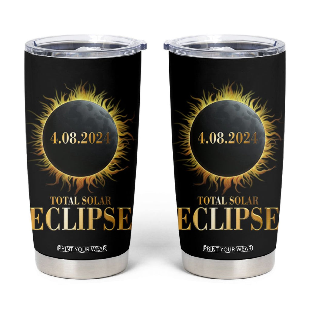 Total Solar Eclipse Tumbler Cup 8 April 2024 Totality Phenomenon United States TB02 Black Printyourwear