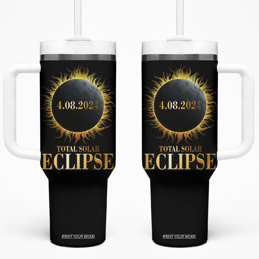 Total Solar Eclipse Tumbler With Handle 8 April 2024 Totality Phenomenon United States TB02 One Size: 40 oz Black Printyourwear