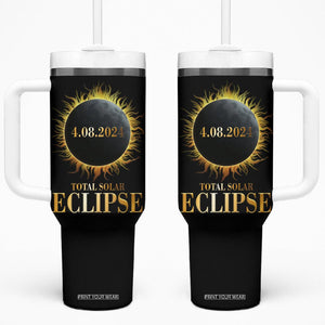 Total Solar Eclipse Tumbler With Handle 8 April 2024 Totality Phenomenon United States TB02 One Size: 40 oz Black Printyourwear