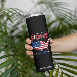 Trump Raised Fist Skinny Tumbler Fight American Flag TB02 Print Your Wear