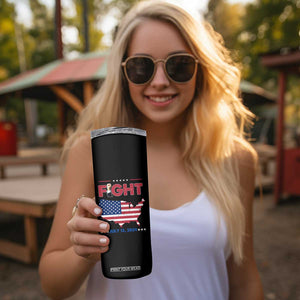 Trump Raised Fist Skinny Tumbler Fight American Flag TB02 Print Your Wear