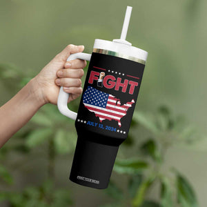 Trump Raised Fist Tumbler With Handle Fight American Flag TB02 Print Your Wear