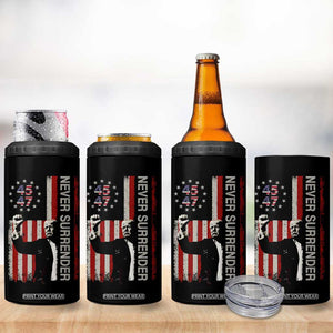 Trump Raised Fist 4 in 1 Can Cooler Tumbler Never Surrender President 45 47 US Flag TB02 Print Your Wear