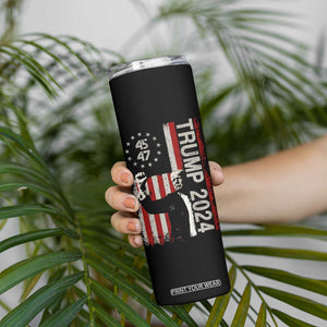 Trump 2024 Skinny Tumbler President 45 47 American Betsy Ross Flag TB02 Print Your Wear