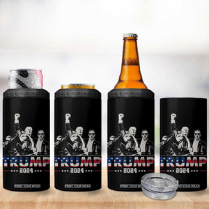 Trump Raised Fist 4 in 1 Can Cooler Tumbler Trump 2024 For President TB02 Print Your Wear