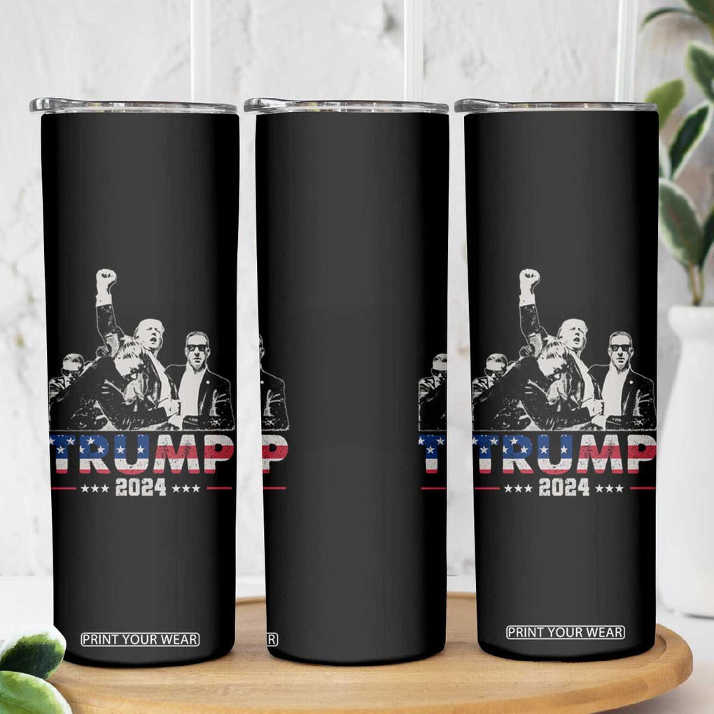 Trump Raised Fist Skinny Tumbler Trump 2024 For President TB02 Print Your Wear