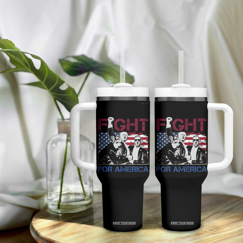 Trump Raised Fist Tumbler With Handle Fight For America President 45 47 US Flag TB02 Print Your Wear