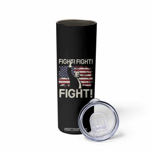 Trump Raised Fist Skinny Tumbler Fight Fight Fight American Flag Retro Vintage TB02 Print Your Wear