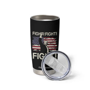 Trump Raised Fist Tumbler Cup Fight Fight Fight American Flag Retro Vintage TB02 Print Your Wear