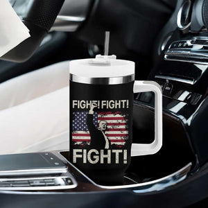 Trump Raised Fist Tumbler With Handle Fight Fight Fight American Flag Retro Vintage TB02 Print Your Wear