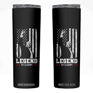 Trump Raised Fist Skinny Tumbler Legend July 13th 2024 American Flag TB02 Black Print Your Wear