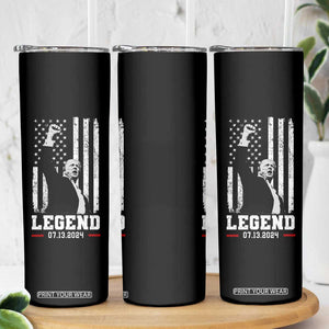 Trump Raised Fist Skinny Tumbler Legend July 13th 2024 American Flag TB02 Print Your Wear