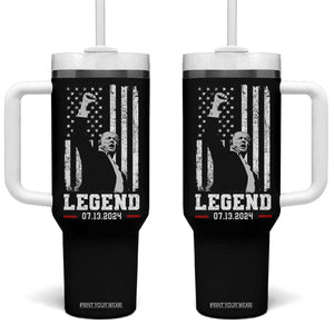 Trump Raised Fist Tumbler With Handle Legend July 13th 2024 American Flag TB02 One Size: 40 oz Black Print Your Wear