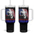 God Bless President Trump Tumbler With Handle Pennsylvania 2024 Raised Fist American Flag Cross TB02 One Size: 40 oz Black Print Your Wear