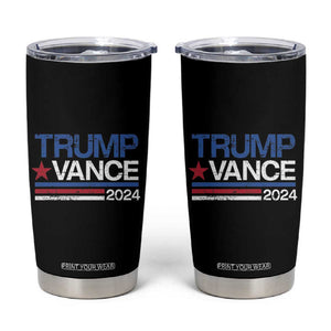 Trump Vance 2024 Tumbler Cup 2024 President 45 47 Supporter Retro Stripe TB02 Black Print Your Wear