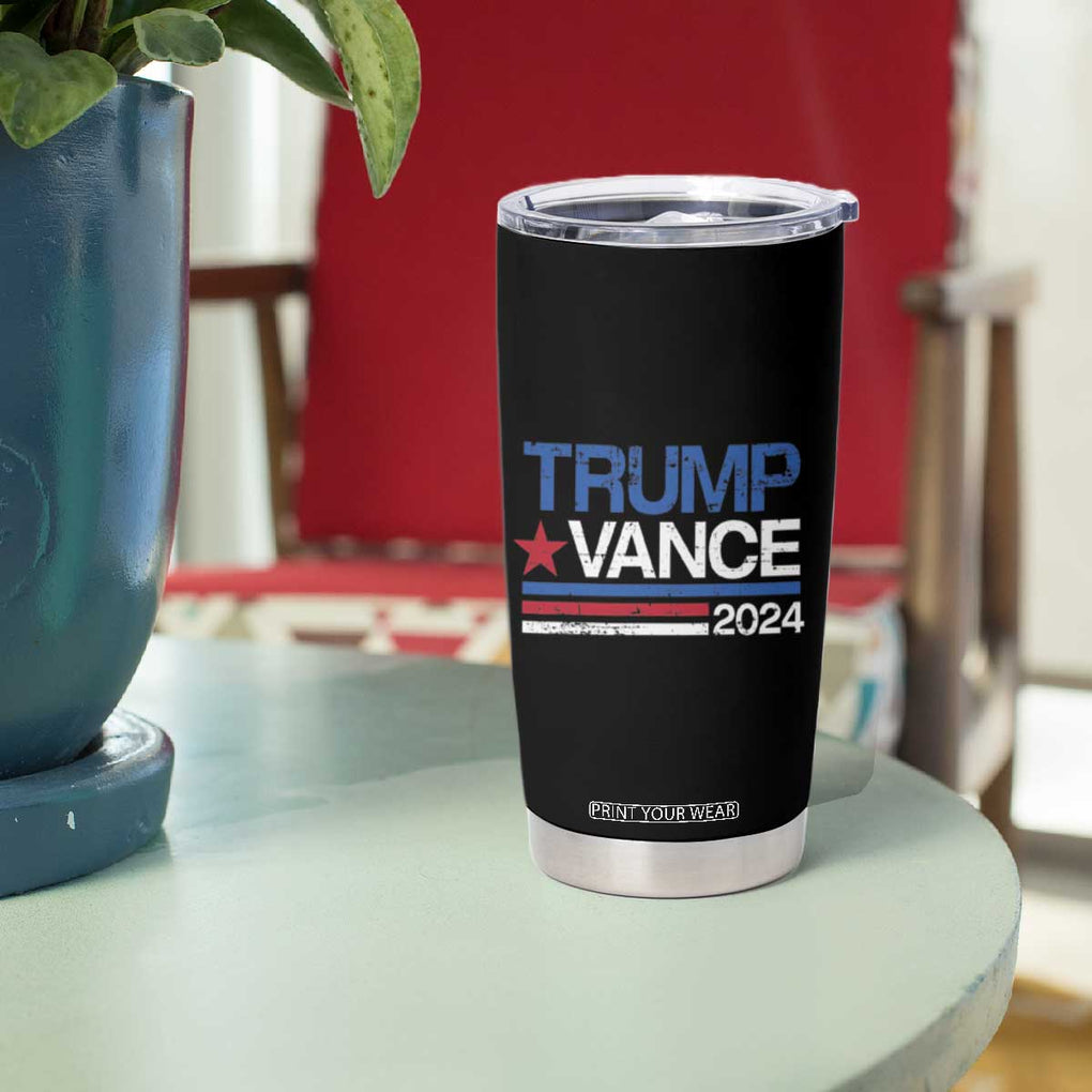 Trump Vance 2024 Tumbler Cup 2024 President 45 47 Supporter Retro Stripe TB02 Print Your Wear