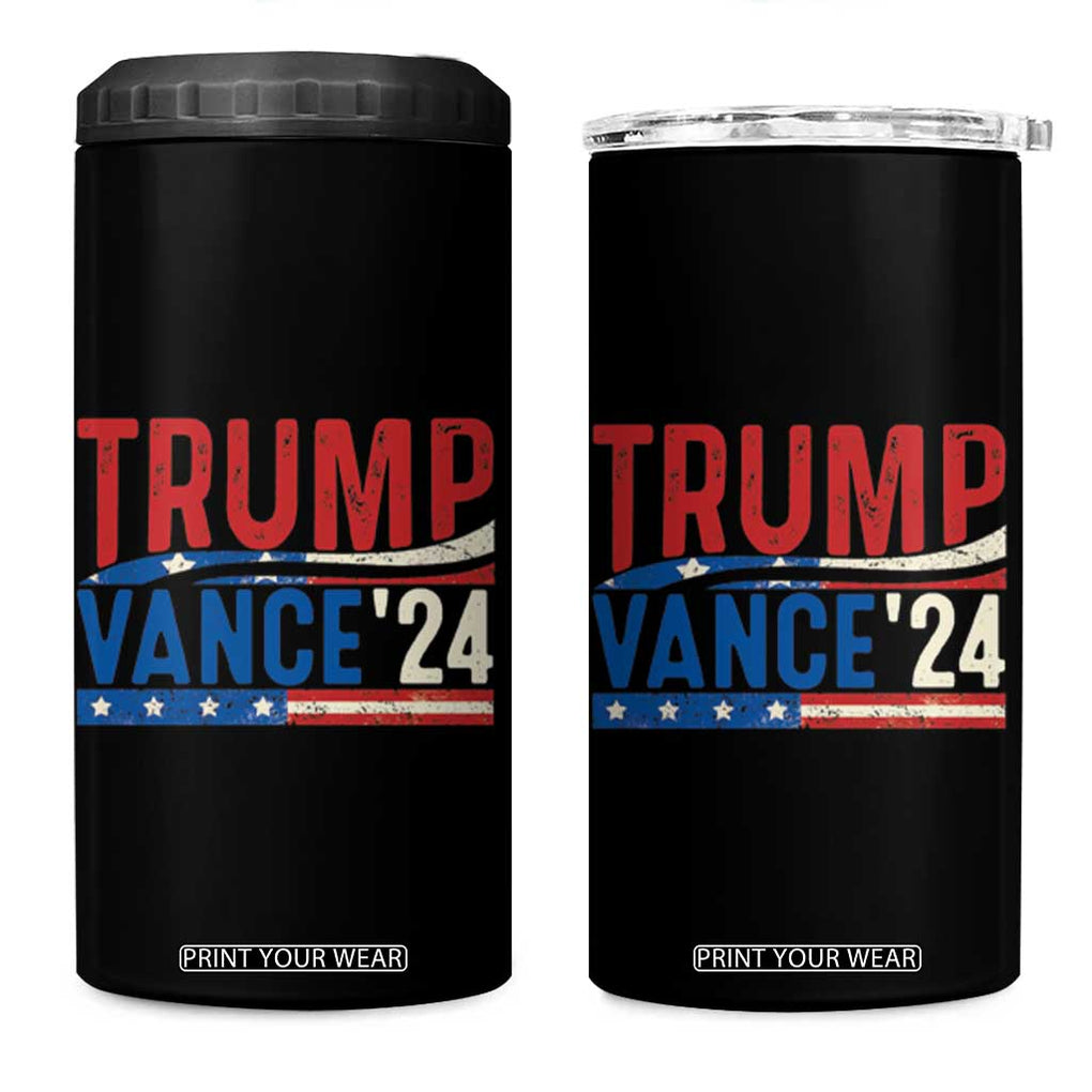 Trump Vance 2024 4 in 1 Can Cooler Tumbler 2024 President 45 47 Supporter Retro Vintage TB02 One Size: 16 oz Black Print Your Wear