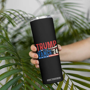 Trump Vance 2024 Skinny Tumbler 2024 President 45 47 Supporter Retro Vintage TB02 Print Your Wear