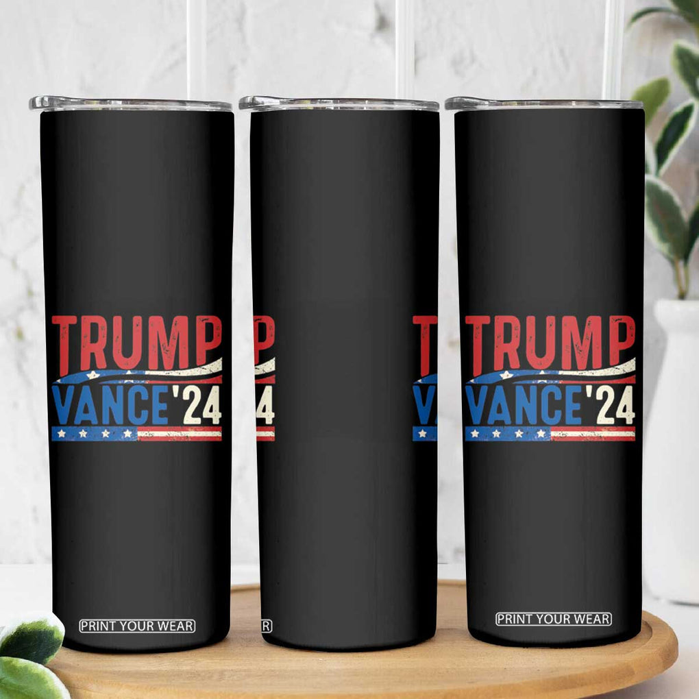 Trump Vance 2024 Skinny Tumbler 2024 President 45 47 Supporter Retro Vintage TB02 Print Your Wear