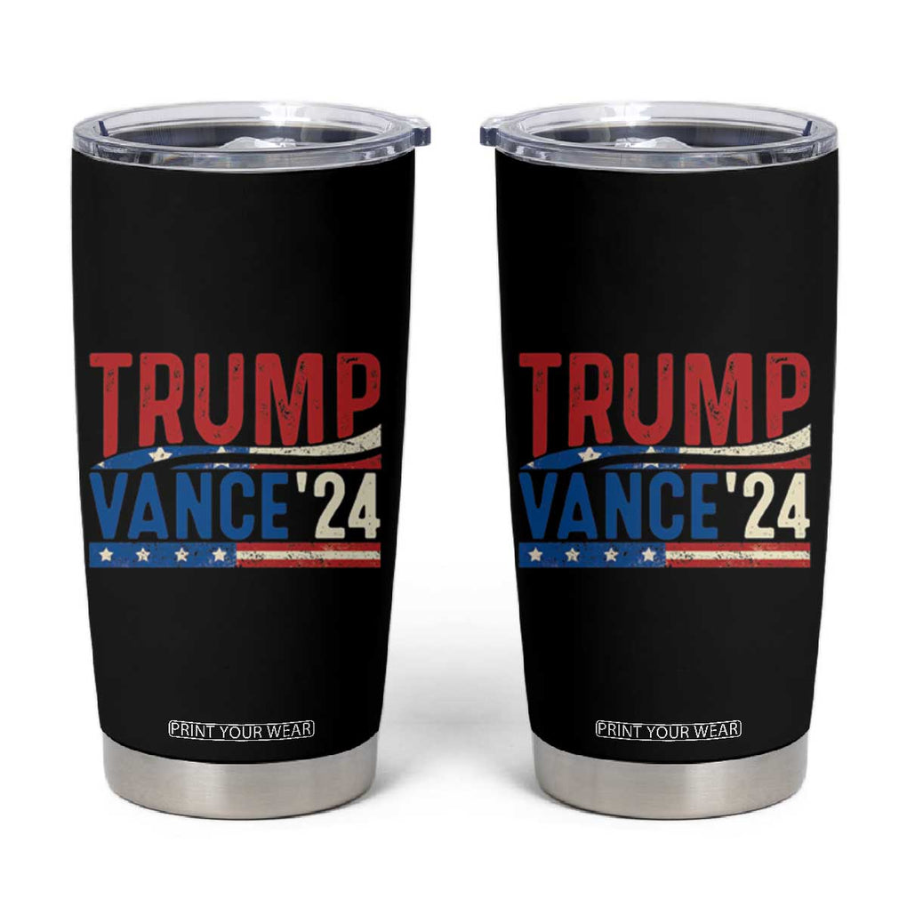 Trump Vance 2024 Tumbler Cup 2024 President 45 47 Supporter Retro Vintage TB02 Black Print Your Wear