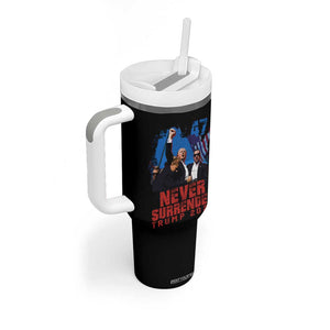 Trump Raised Fist Tumbler With Handle Never Surrender Support President 45 47 TB02 Print Your Wear