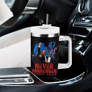 Trump Raised Fist Tumbler With Handle Never Surrender Support President 45 47 TB02 Print Your Wear