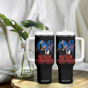 Trump Raised Fist Tumbler With Handle Never Surrender Support President 45 47 TB02 Print Your Wear