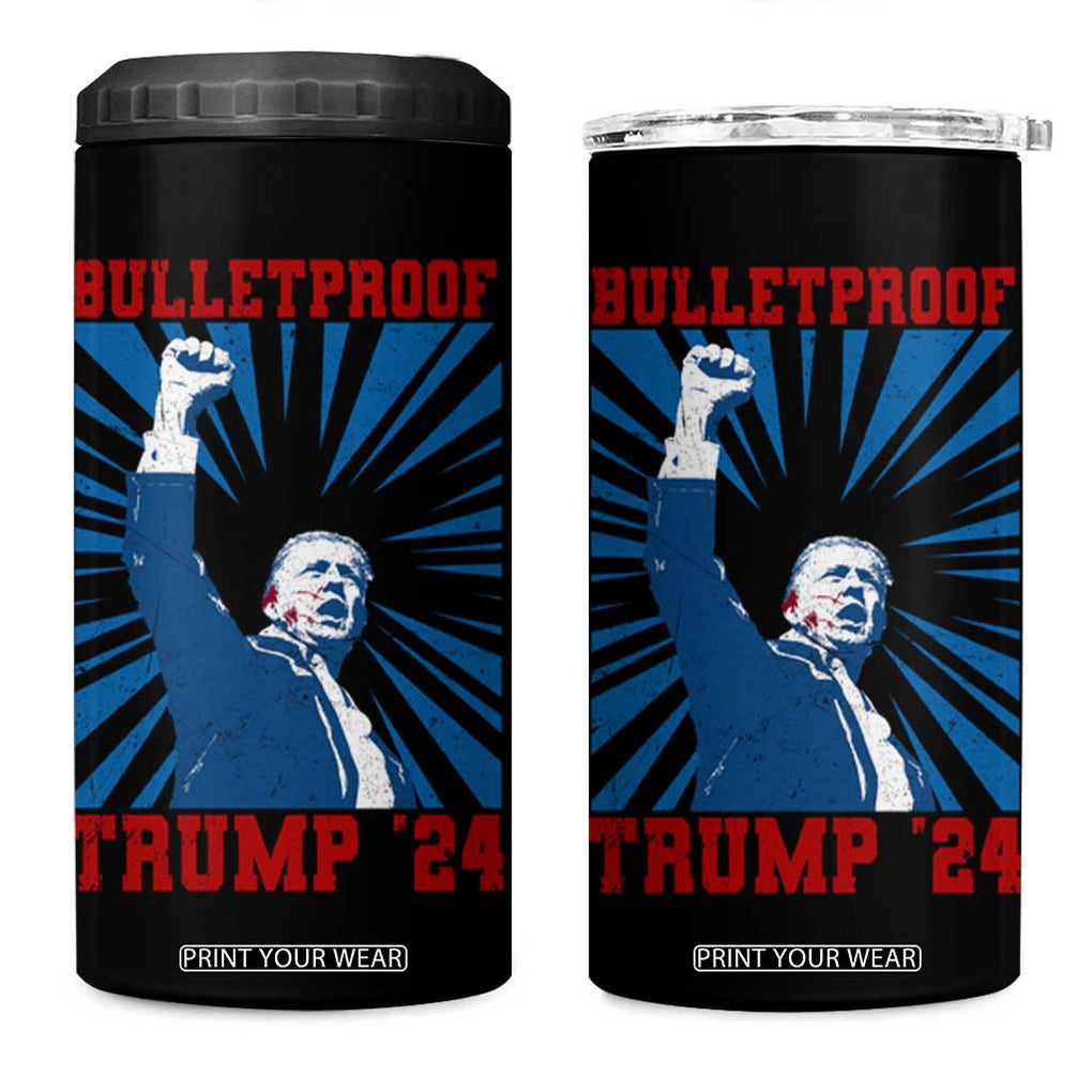 Strong Trump 2024 4 in 1 Can Cooler Tumbler Bulletproof Raised Fist Not Today President 45 47 TB02 One Size: 16 oz Black Print Your Wear