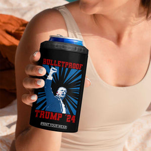 Strong Trump 2024 4 in 1 Can Cooler Tumbler Bulletproof Raised Fist Not Today President 45 47 TB02 Print Your Wear