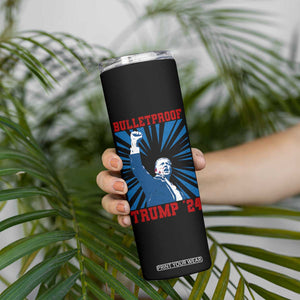 Strong Trump 2024 Skinny Tumbler Bulletproof Raised Fist Not Today President 45 47 TB02 Print Your Wear