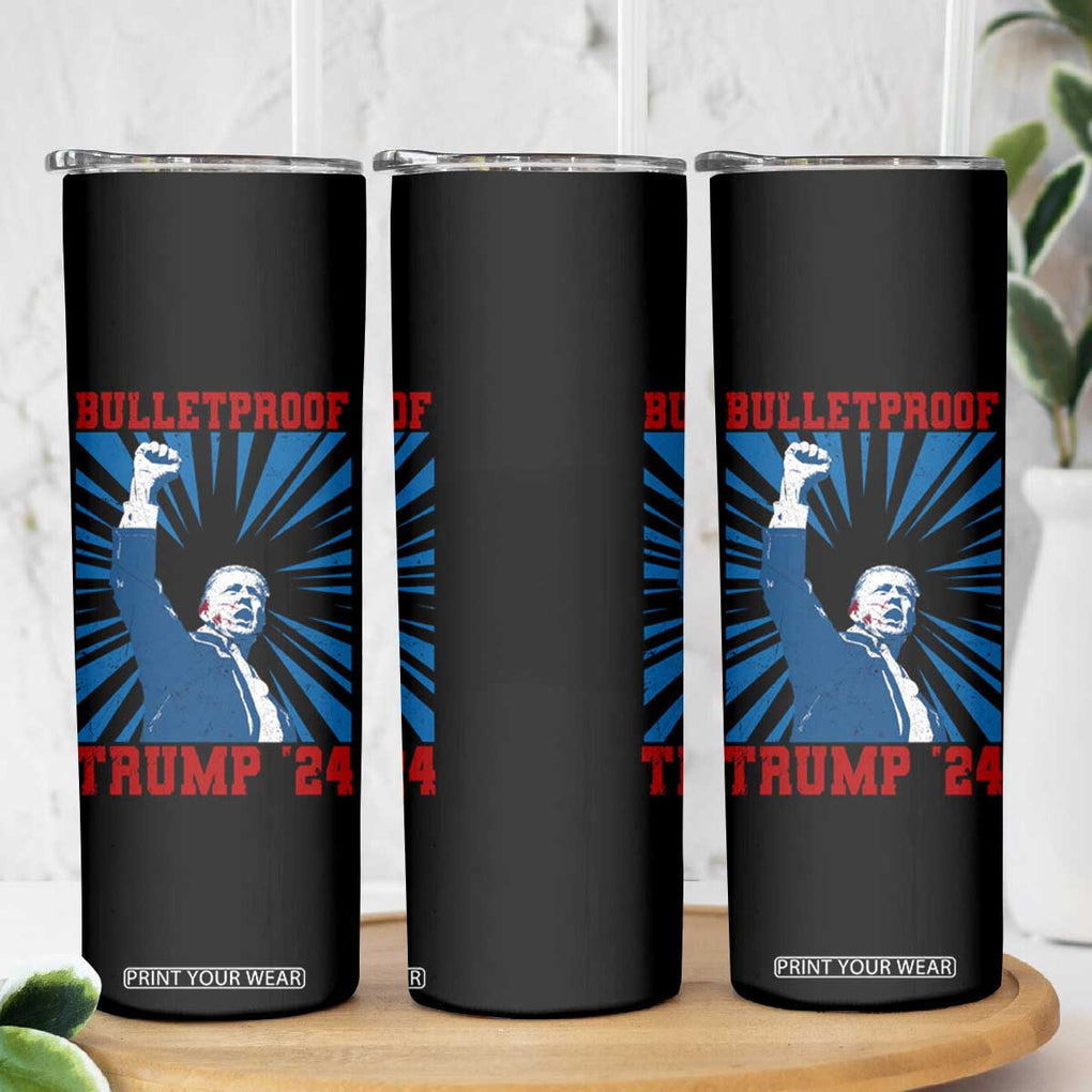 Strong Trump 2024 Skinny Tumbler Bulletproof Raised Fist Not Today President 45 47 TB02 Print Your Wear