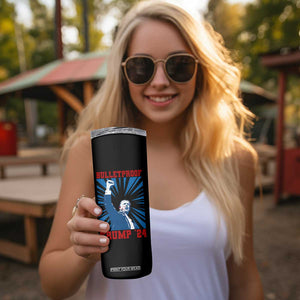 Strong Trump 2024 Skinny Tumbler Bulletproof Raised Fist Not Today President 45 47 TB02 Print Your Wear