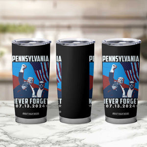 Trump Raised Fist Tumbler Cup Butler Pennsylvania Never Forget July 13 2024 TB02 Print Your Wear