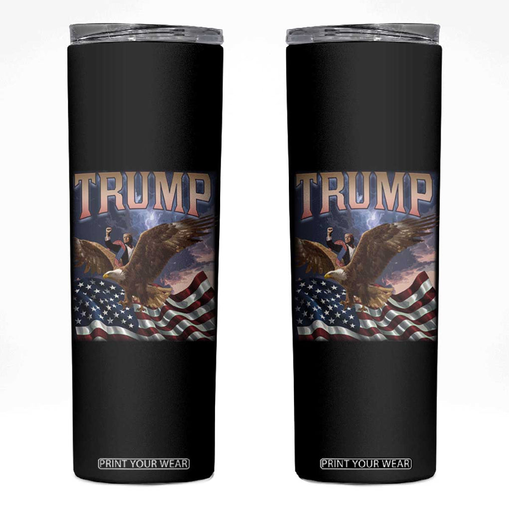 Trump Skinny Tumbler American Eagle US Flag TB02 Black Print Your Wear