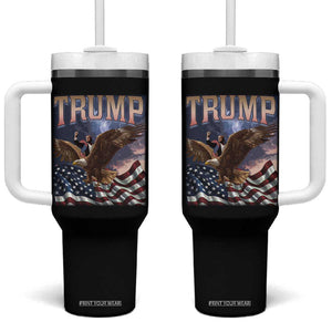 Trump Tumbler With Handle American Eagle US Flag TB02 One Size: 40 oz Black Print Your Wear