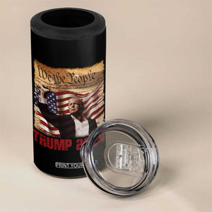 Trump 2024 4 in 1 Can Cooler Tumbler Raised Fist Fight For America American Flag Retro Vintage TB02 Print Your Wear