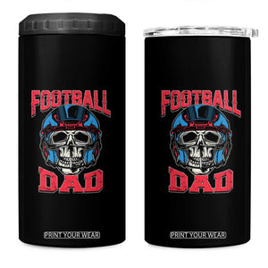 Football Dad 4 in 1 Can Cooler Tumbler Skull With Helmet Rugby Father's Day TB02 One Size: 16 oz Black Print Your Wear