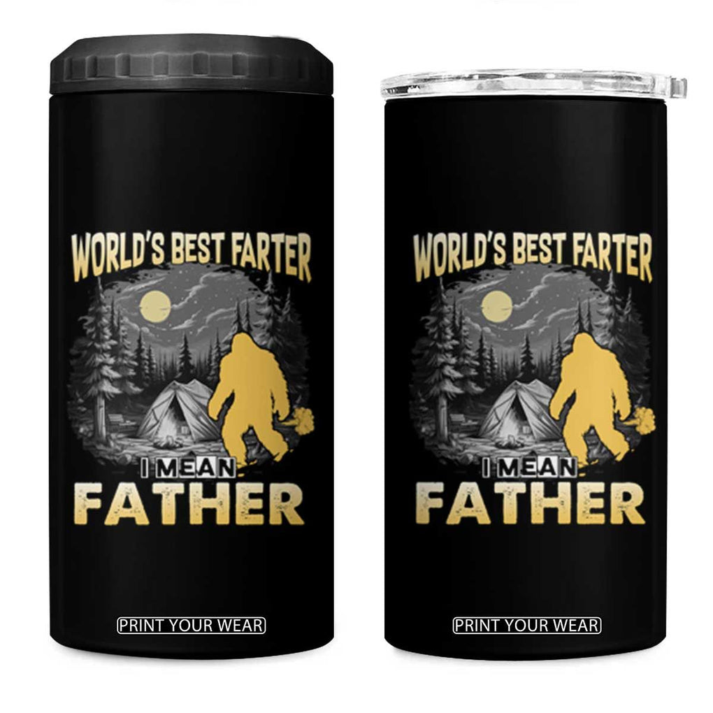 Funny Bigfoot Dad 4 in 1 Can Cooler Tumbler World's Best Farter I Mean Father TB02 One Size: 16 oz Black Print Your Wear