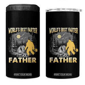 Funny Bigfoot Dad 4 in 1 Can Cooler Tumbler World's Best Farter I Mean Father TB02 One Size: 16 oz Black Print Your Wear