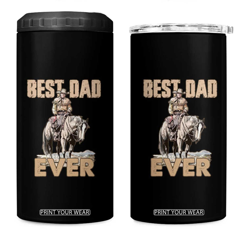 Horse Dad 4 in 1 Can Cooler Tumbler Best Dad Ever Retro Western Rodeo Cowboy Dad Father's Day TB02 One Size: 16 oz Black Print Your Wear