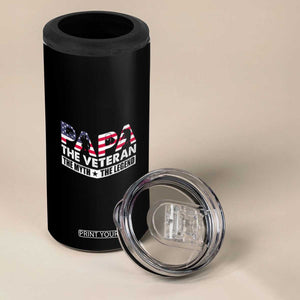 Patriotic Dad 4 in 1 Can Cooler Tumbler Papa The Veteran The Myth The Legend American Flag Dog Tags TB02 Print Your Wear