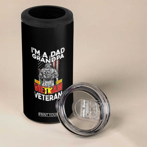 Vietnam Veteran 4 in 1 Can Cooler Tumbler I'm A Dad A Grandpa And A Vietnam Veteran Patriotic Father TB02 Print Your Wear