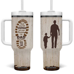 Stepdad and Stepson Tumbler With Handle Thank You For Stepping In Boy Dad Retro Vintage TB02 One Size: 40 oz Whitemist Print Your Wear