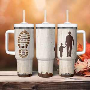 Stepdad and Stepson Tumbler With Handle Thank You For Stepping In Boy Dad Retro Vintage TB02 Print Your Wear