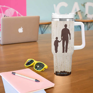 Stepdad and Stepson Tumbler With Handle Thank You For Stepping In Boy Dad Retro Vintage TB02 Print Your Wear